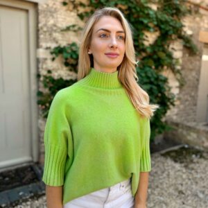 lime green high neck knit