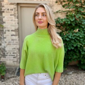 lime green high neck knit