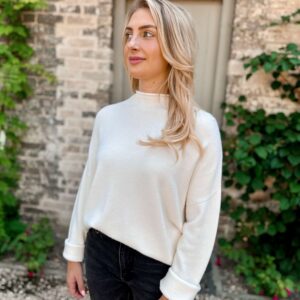 cream high neck knit knitwear autumn knits