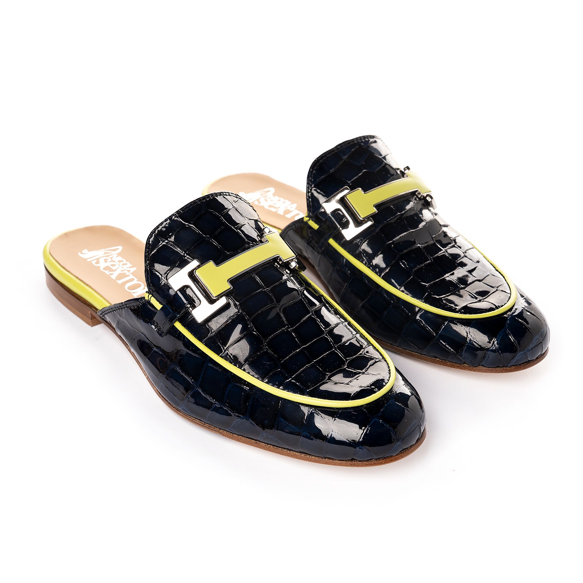 Navy Croc Mule - Image 4