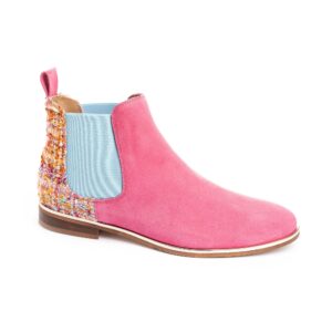 Pink Tweed Chelsea Boot