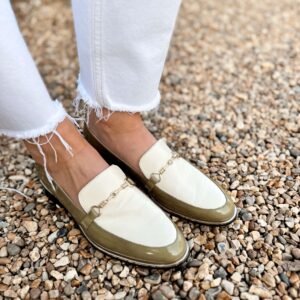 NICOLA SEXTON OLIVE GREEN LOAFER
