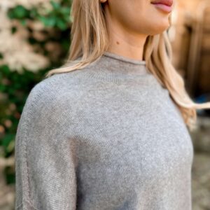 oatmeal high neck knit autumn knitwear