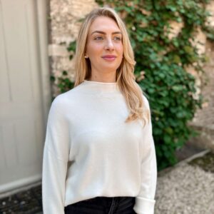 cream high neck knit