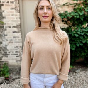 neutral high neck knit